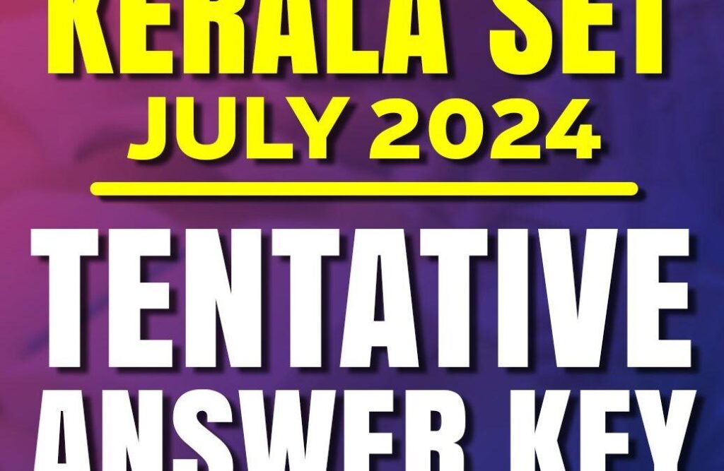 Kerala SET Exam July 2024 Tentative Answer Key